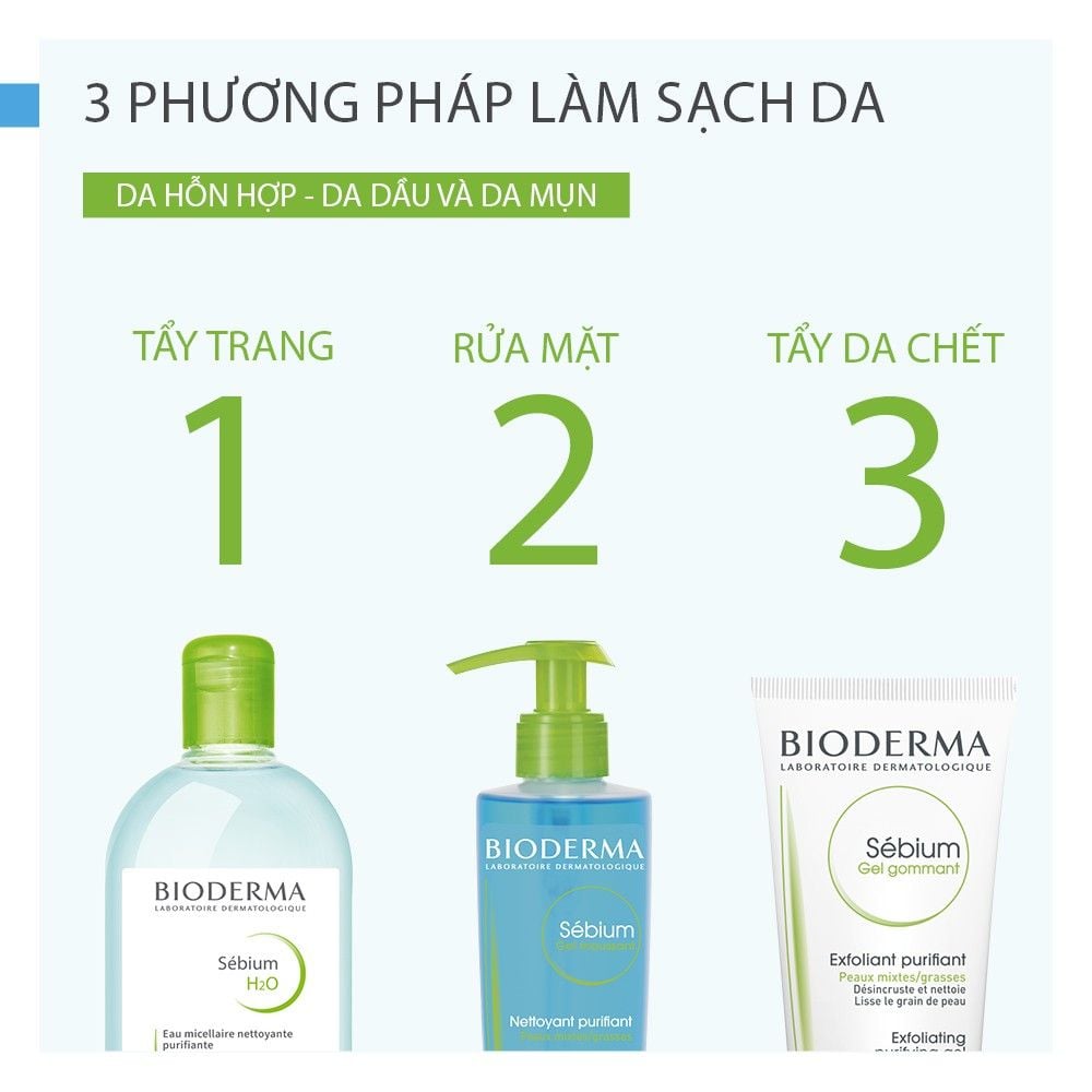Gel Tẩy Tế Bào Chết Bioderma Cho Da Dầu Mụn Sebium Gel Gommant 100ml - Ảnh 2