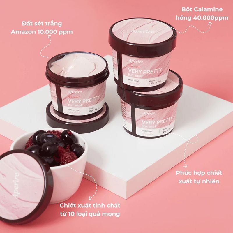 Mặt Nạ Đất Sét Aperire Cải Thiện Lỗ Chân Lông, Kiểm Soát Dầu, Làm Dịu Da Spa Relief Pore Mask 120g - Ảnh 2