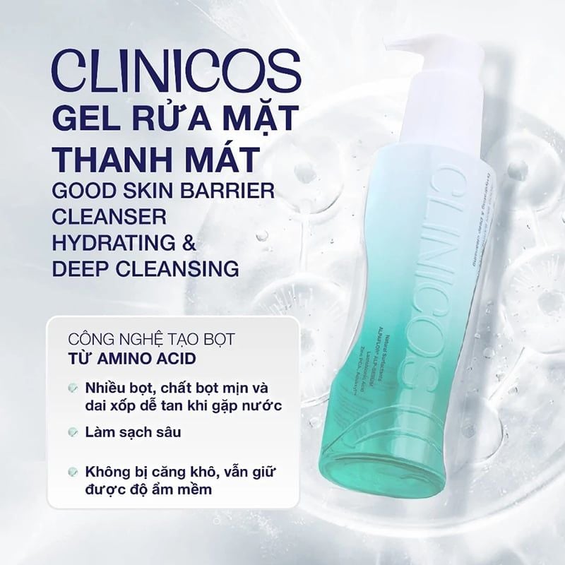 Gel Rửa Mặt Clinicos Thanh Mát Good Skin Barrier Cleanser 50ml - Ảnh 2