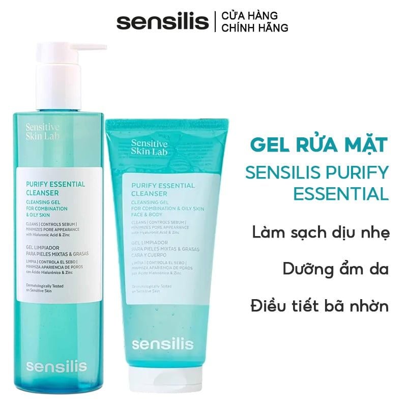 Gel Rửa Mặt Sensilis Kiểm Soát Dầu Nhờn Cho Da Dầu Mụn Purify Essential Cleanser - Ảnh 3