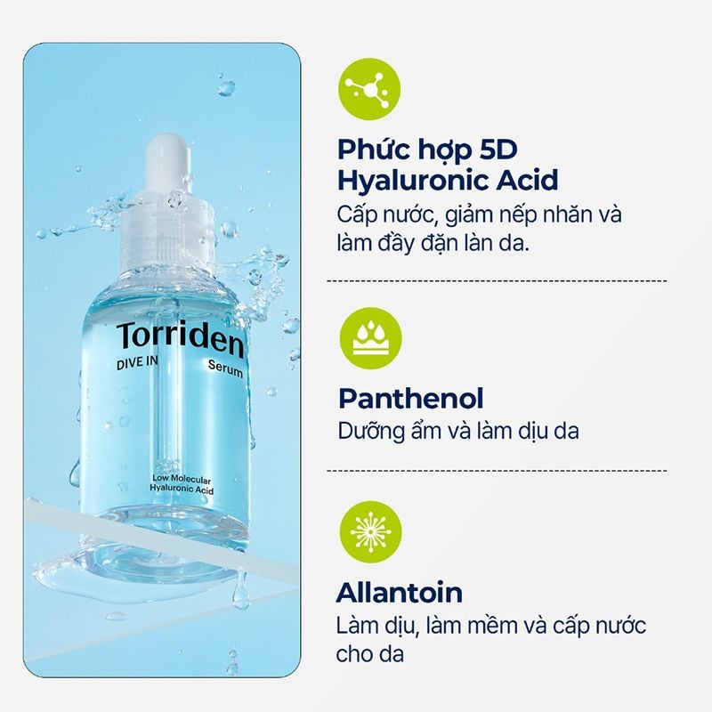 Serum Torriden Thuần Chay Cấp Ẩm, Làm Dịu Da Torriden Dive-In Low Molecular Hyaluronic Acid Serum 50ml - Ảnh 2