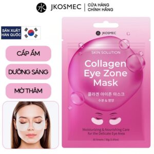 Mặt Nạ Mắt Cấp Ẩm, Hỗ Trợ Làm Sáng, Cải Thiện Quầng Thâm Mắt Jkosmec Skin Solution Collagen Eye Zone Mask (30 miếng)